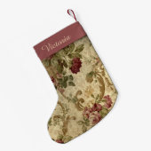 Victoriaans wijngaarden met naam kleine kerstsok (Achterkant (Hangend))