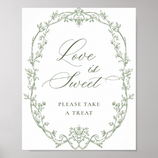 Victoriaans  Wijze Groene Bloemliefde is Zoet Poster (Voorkant)