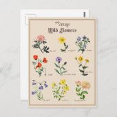  Victoriaans Wilde Bloem Floral Briefkaart (Voorkant / Achterkant)