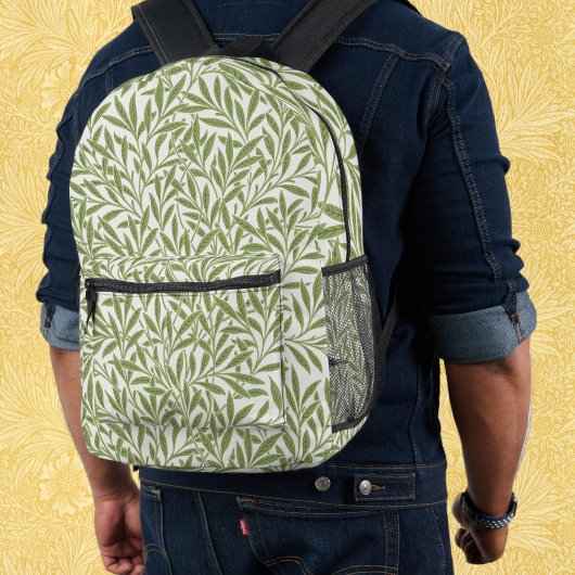  Victoriaans Willow Leaves door William Morris Bedrukte Rugzak
