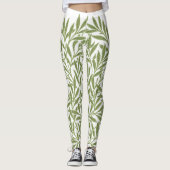 Victoriaans Willow Leaves door William Morris Leggings (Voorkant)