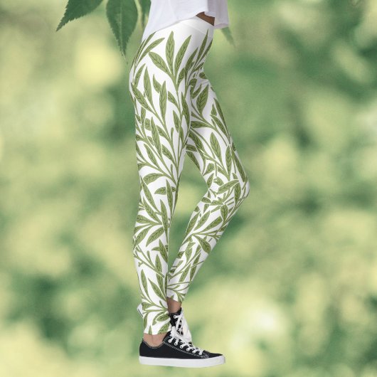 Victoriaans Willow Leaves door William Morris Leggings
