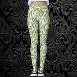 Victoriaans Willow Leaves door William Morris Leggings
