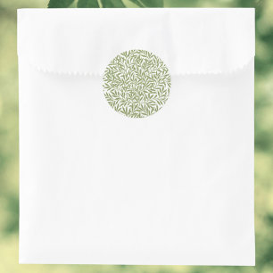  Victoriaans Willow Leaves door William Morris Ronde Sticker