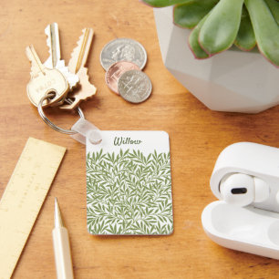 Victoriaans Willow Leaves door William Morris Sleutelhanger