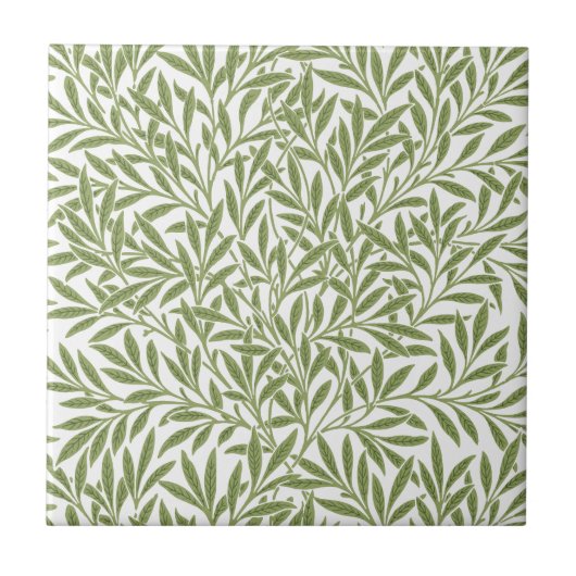  Victoriaans Willow Leaves door William Morris Tegeltje (Voorkant)