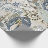 Victoriaans Winter Blues Vignet Cadeaupapier (Hoek)