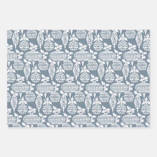 Victoriaans Winter Blues Vignet Inpakpapier Vel (Voorkant 2)