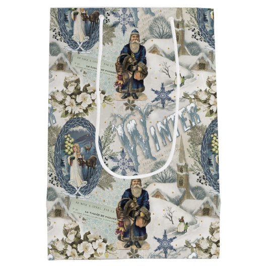 Victoriaans Winter Blues Vignet Medium Cadeauzakje (Achterkant)
