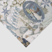 Victoriaans Winter Blues Vignet Tissuepapier (Detail)