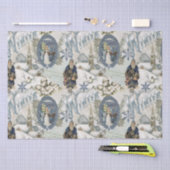 Victoriaans Winter Blues Vignet Tissuepapier (Craft)