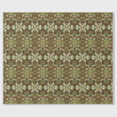 Victoriaans winterhulstbes vertakt sneeuwpatroon cadeaupapier (Vlak)