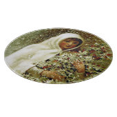 Victoriaans wintermeisje holly berry sneeuwval snijplank (Hoek)