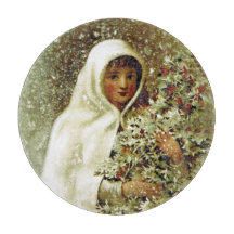 Victoriaans wintermeisje holly berry sneeuwval
