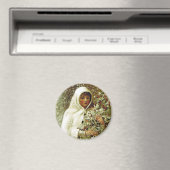 Victoriaans wintermeisje holly berry takt sneeuw magneet (Insitu (Vaatwasser))