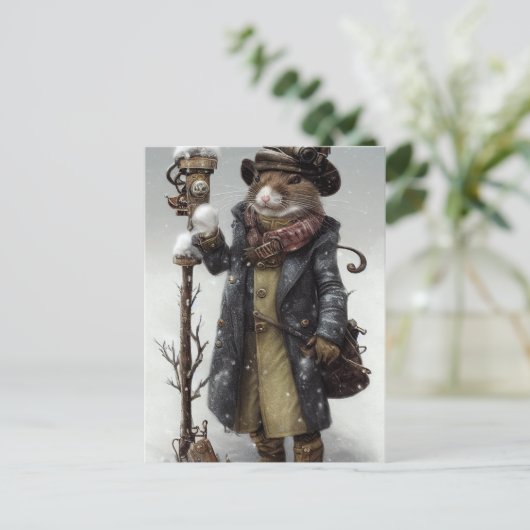 Victoriaans wintermuis Briefkaart (Staand voorkant)