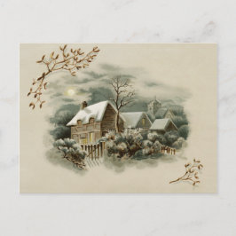Victoriaans winterscène briefkaart