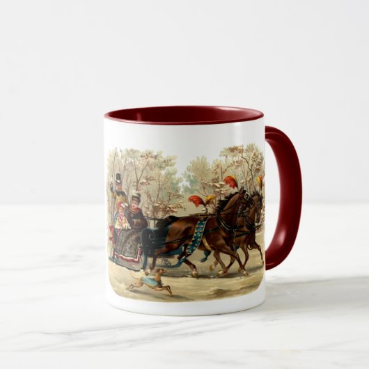 Victoriaans winterscène koffie Mok (Voorkant rechts)