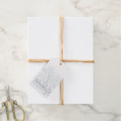 Victoriaans winterscène - zilver cadeaulabels (Met Koord)