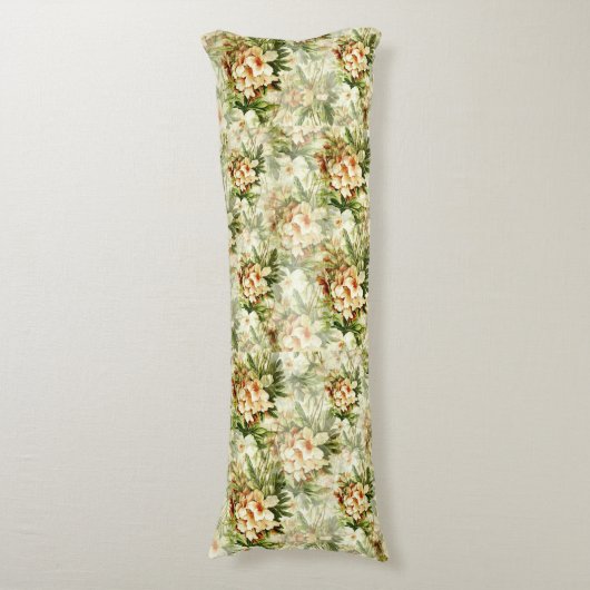  Victoriaans wit bloesem Lichaamskussen (Voorkant Verticaal)