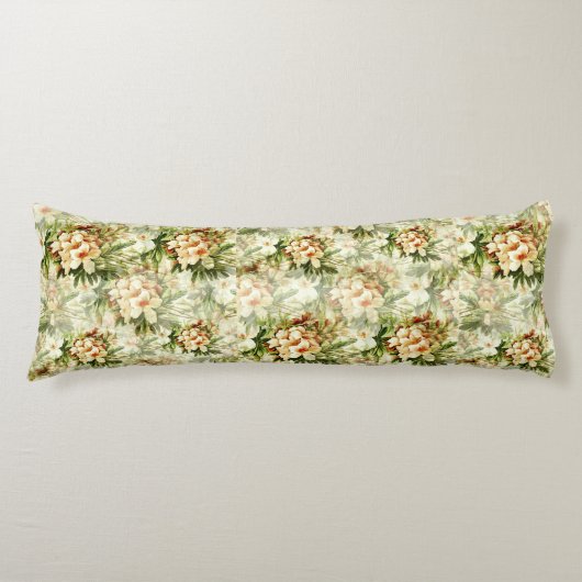  Victoriaans wit bloesem Lichaamskussen (Voorkant)