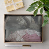 Victoriaans  wit poedel roze decoupage tissuepapier (Geschenk)