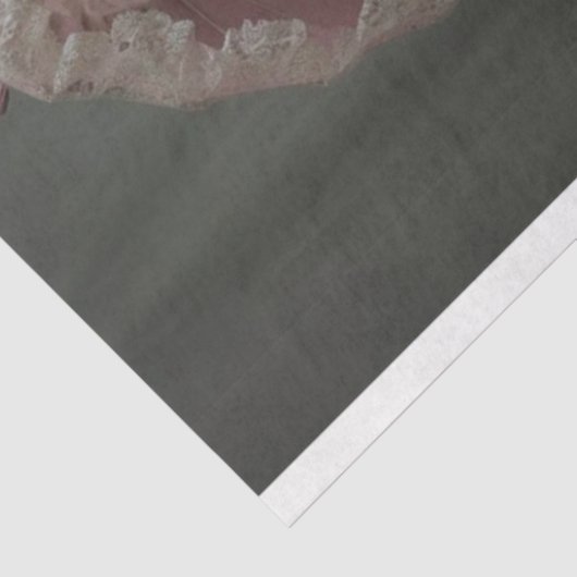 Victoriaans  wit poedel roze decoupage tissuepapier (Detail)