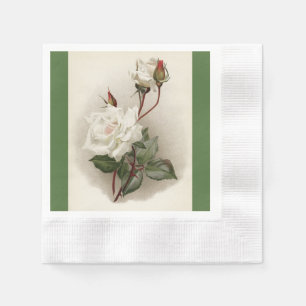 Victoriaans witboek over rozen Napkin Servet