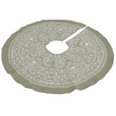 Victoriaans, witte blik met kerstboomrokken imitatie linnen kerstboom kleed (Gekanteld)