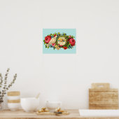 Victoriaans witte duif en liefdesbericht poster (Keuken)