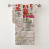 Victoriaans witte duiven bloemige badkamer handdoe bad handdoek (Insitu)