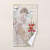 Victoriaans witte duiven bloemige badkamer handdoe bad handdoek (Handdoek)