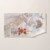 Victoriaans witte duiven bloemige badkamer handdoe bad handdoek (Handdoek)