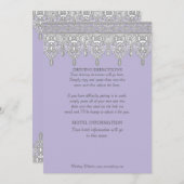 Victoriaans witte kant in lavender - Gegevens Kaart (Voorkant / Achterkant)