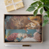 Victoriaans witte kattendecoupage tissuepapier (Geschenk)