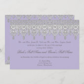 Victoriaans  Witte Lace in Lavender Wedding Kaart (Voorkant / Achterkant)