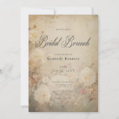  Victoriaans Witte Rozen Bruidsbrunch Kaart (Voorkant)