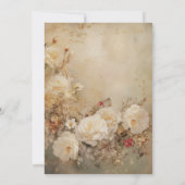 Victoriaans Witte Rozen Bruidsbrunch Kaart (Achterkant)