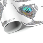 Victoriaans witte teapot monogram cadeaupapier (Rol Hoek)