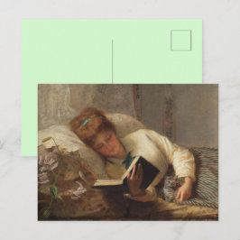 Victoriaans Woman Leading Holding Kitten Briefkaar Briefkaart