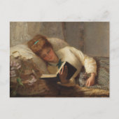 Victoriaans Woman Leading Holding Kitten Briefkaar Briefkaart (Voorkant)