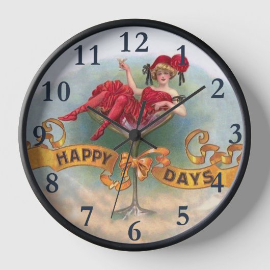 Victoriaans Woman Red Champagne Happy (Voorkant)