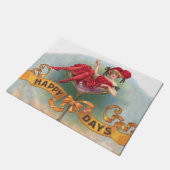 Victoriaans Woman Red Champagne Happy Deurmat (Schuin)