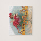 Victoriaans Woman Red Champagne Happy Legpuzzel (Verticaal)