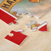 Victoriaans Woman Red Champagne Happy Legpuzzel (Zijkant)