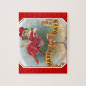 Victoriaans Woman Red Champagne Happy Legpuzzel (Verticaal)