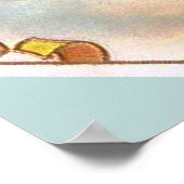 Victoriaans Woman Red Champagne Happy Poster (Hoek)