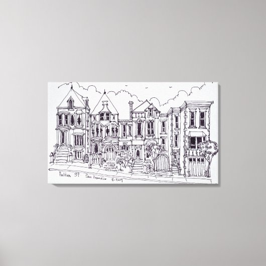 Victoriaans woningen | San Francisco, Californië Canvas Afdruk (Voorkant)