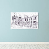 Victoriaans woningen | San Francisco, Californië Canvas Afdruk (Insitu (Houten vloer))