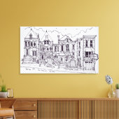 Victoriaans woningen | San Francisco, Californië Canvas Afdruk (Insitu (Woonkamer))